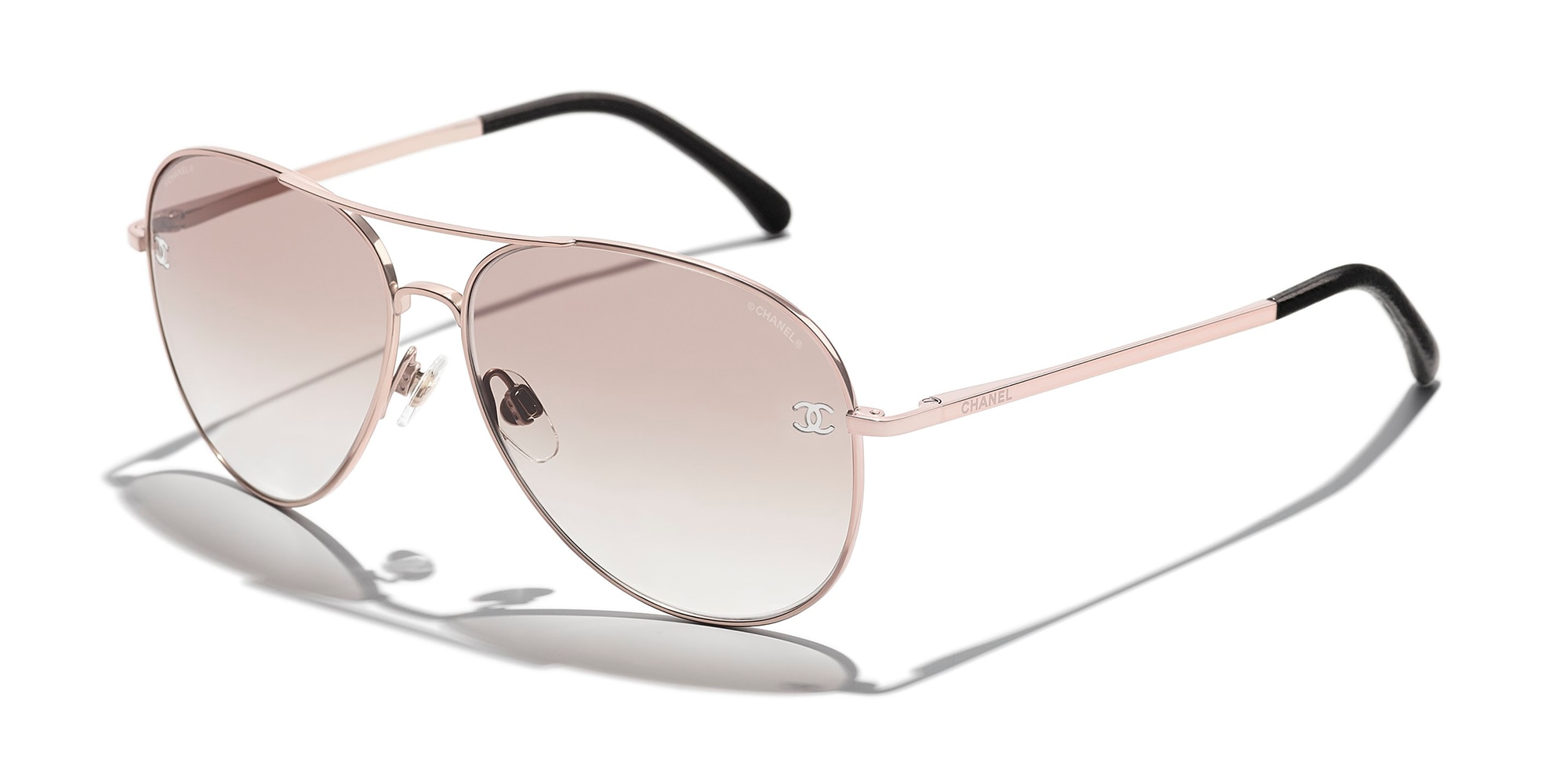 chanel pilot sunglasses pink gold