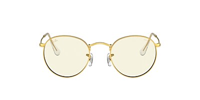 Ray-Ban RB3447 Round Blue-Light Clear Evolve 50 Clear & Gold