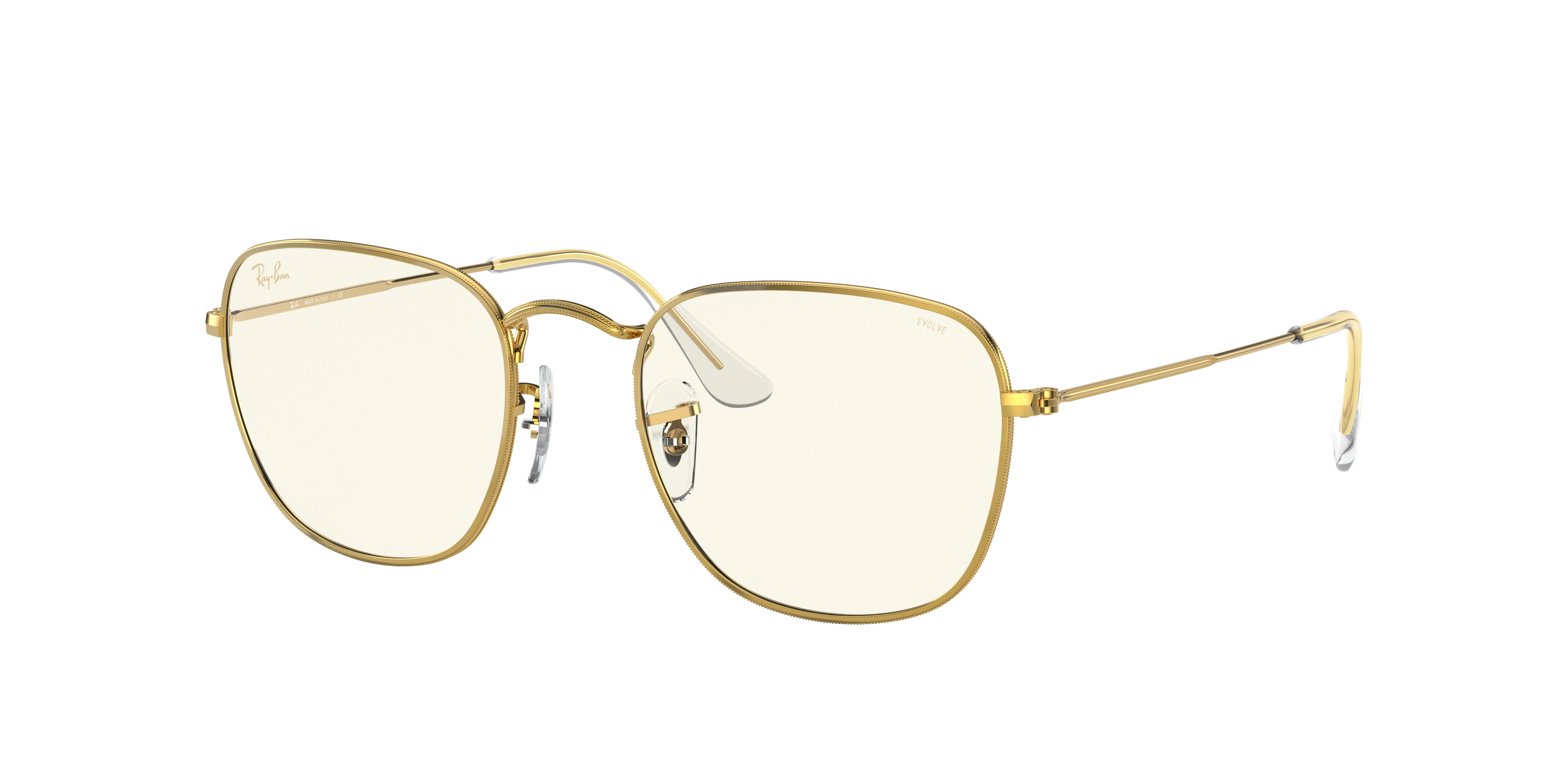 Ray-Ban RB3857 Frank Blue-Light Clear Evolve 51 Clear & Gold