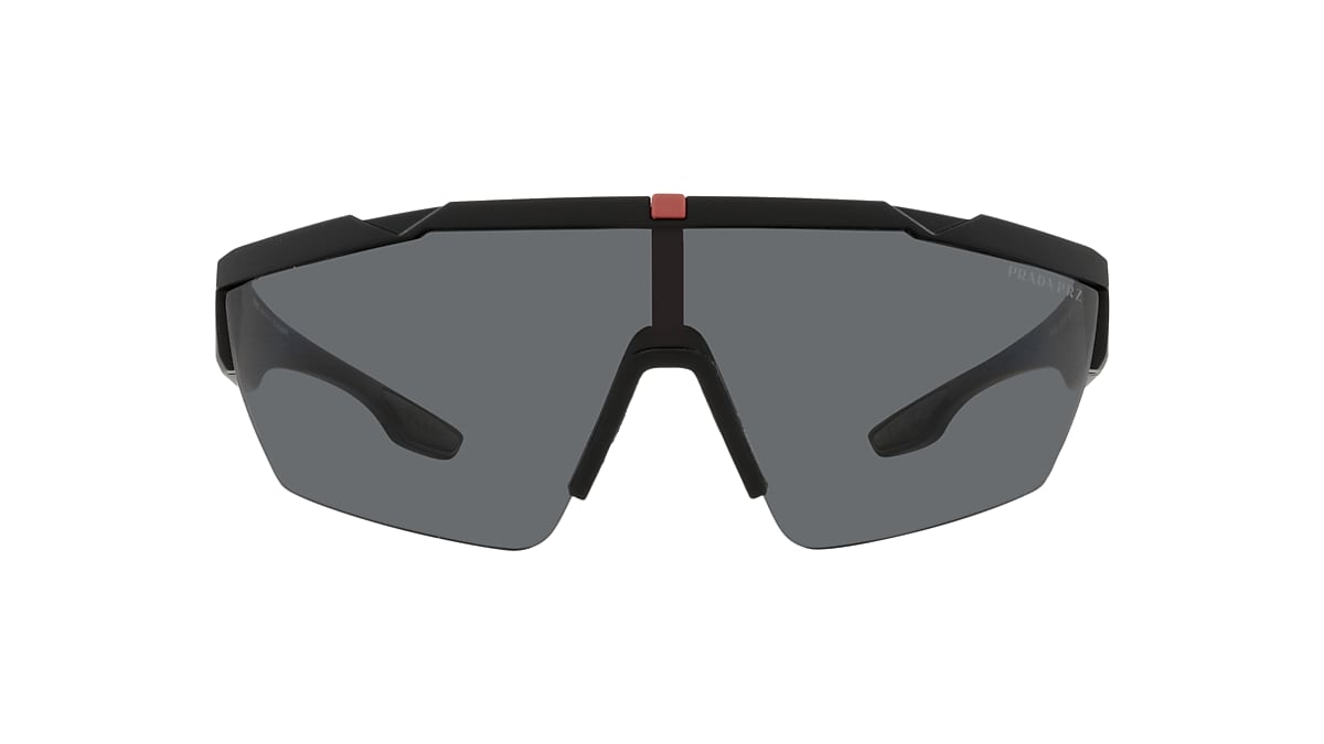 Prada Linea Rossa PS 03XS 01 Polar Grey & Black Rubber Polarized Sunglasses  | Sunglass Hut USA