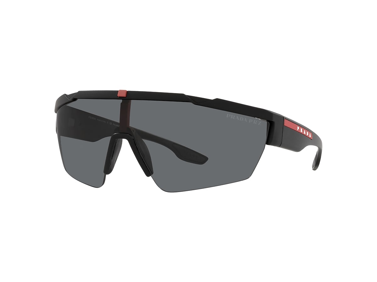 Prada Linea Rossa PS 03XS 01 Polar Grey & Black Rubber Polarised Sunglasses  | Sunglass Hut Australia
