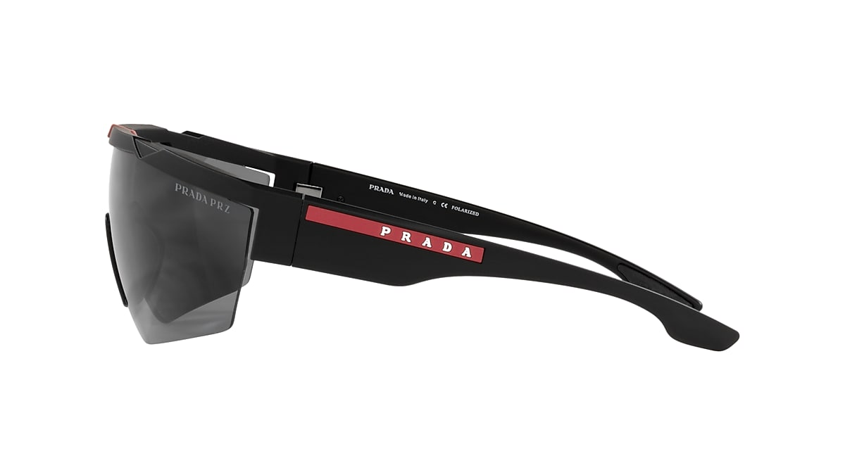 Prada Linea Rossa PS 03XS 01 Polar Grey & Black Rubber Polarized Sunglasses  | Sunglass Hut USA