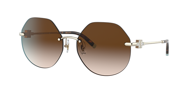 Tiffany & Co. TF3077 60 Brown Gradient & Pale Gold Sunglasses