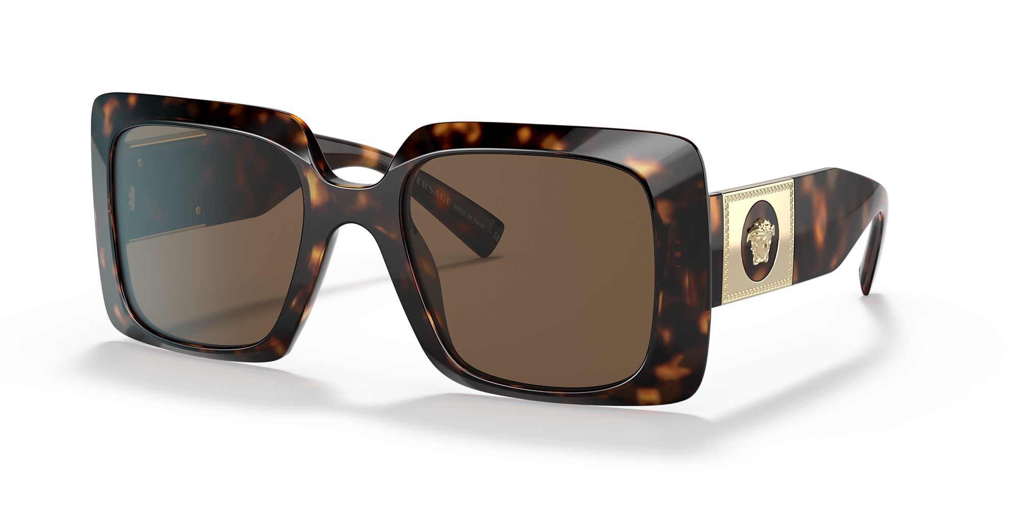 Versace VE4405 54 Dark Brown & Havana Sunglasses | Sunglass Hut USA