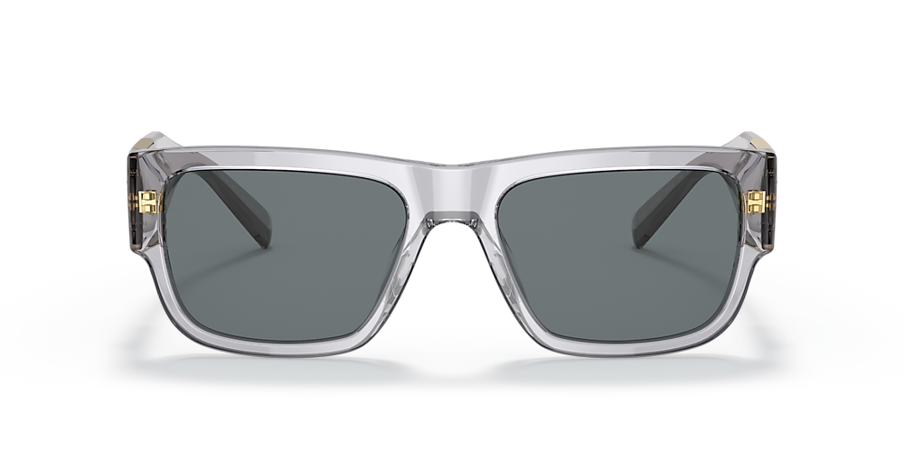 Versace, Accessories, Versaceve446 530580 Sunglasses Transparent Grey  Dark Blue Pilot Unisex