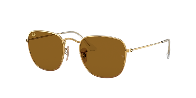 Ray-Ban RB3857 Frank Legend Gold 48 Brown & Legend Gold Sunglasses