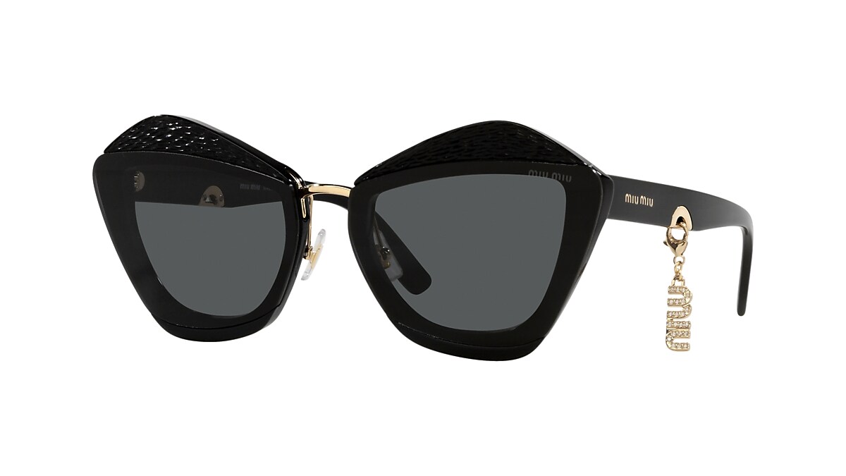 Miu Miu MU 01XS 67 Dunkelgrau & Schwarz Sunglasses | Sunglass Hut 