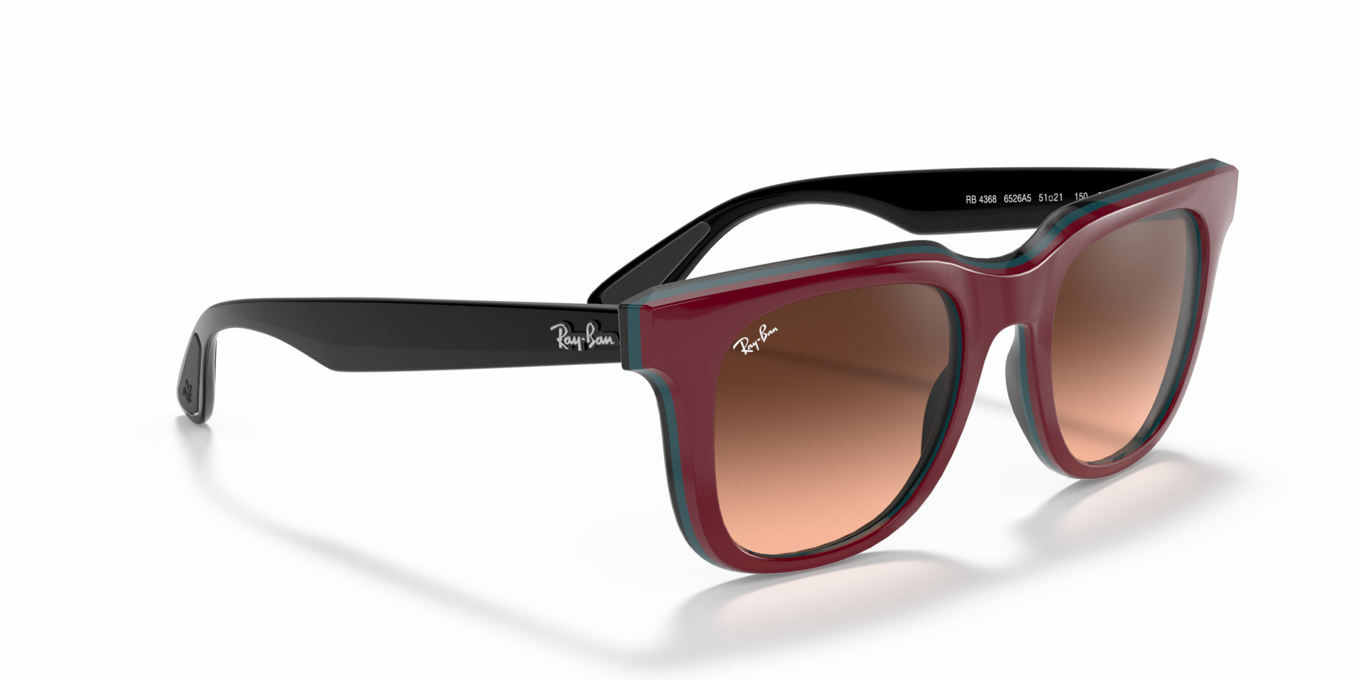Ray-Ban RB4368 51 Pink/Brown Gradient \u0026 Bordeaux Sunglasses | Sunglass Hut  USA