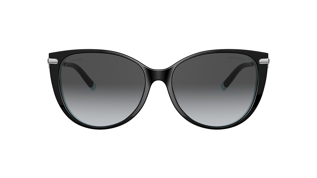 Tiffany T Sunglasses in Tiffany Blue® Acetate with Dark Gray Lenses