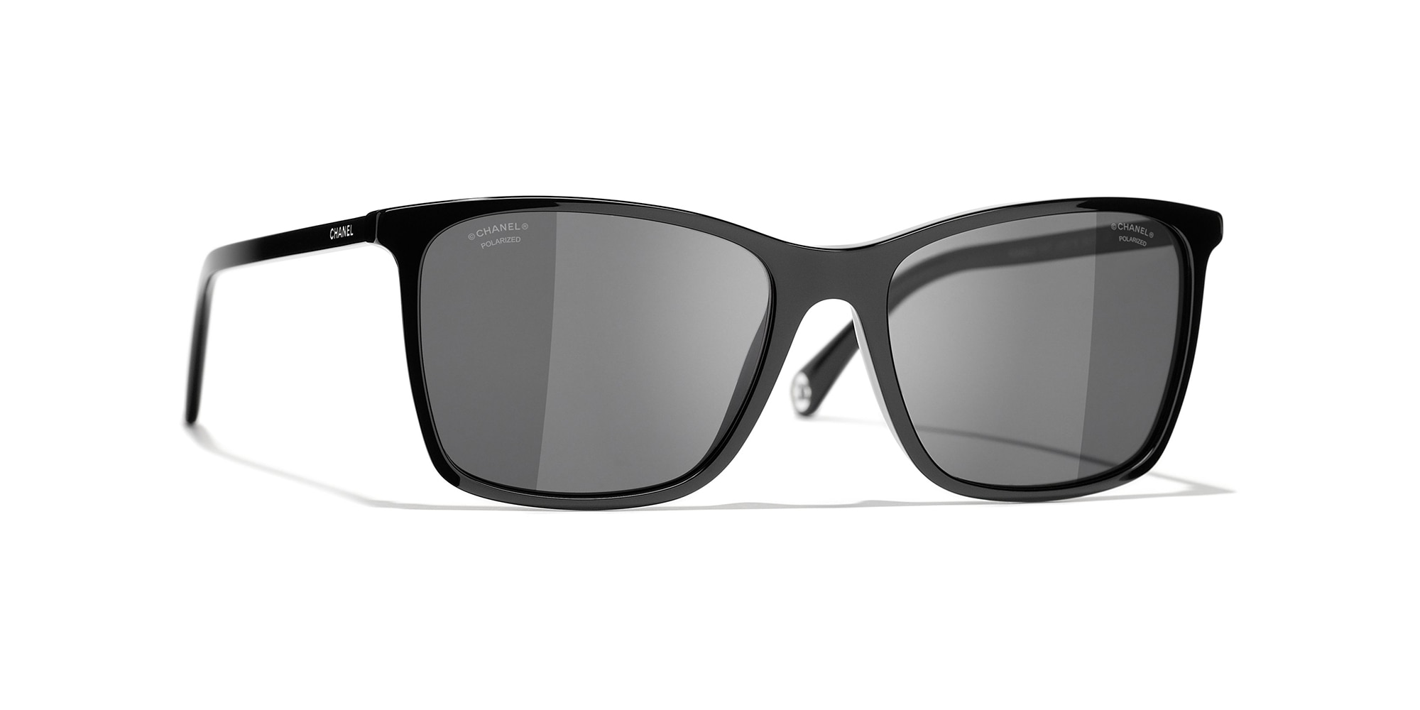 Chanel Acetate Strass Square Polarized Sunglasses Black  Coco Approved  Studio