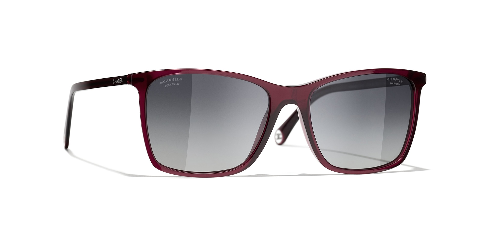 Chanel Square Sunglasses CH5447 55 Grey  Red Polarised Sunglasses  Sunglass  Hut United Kingdom