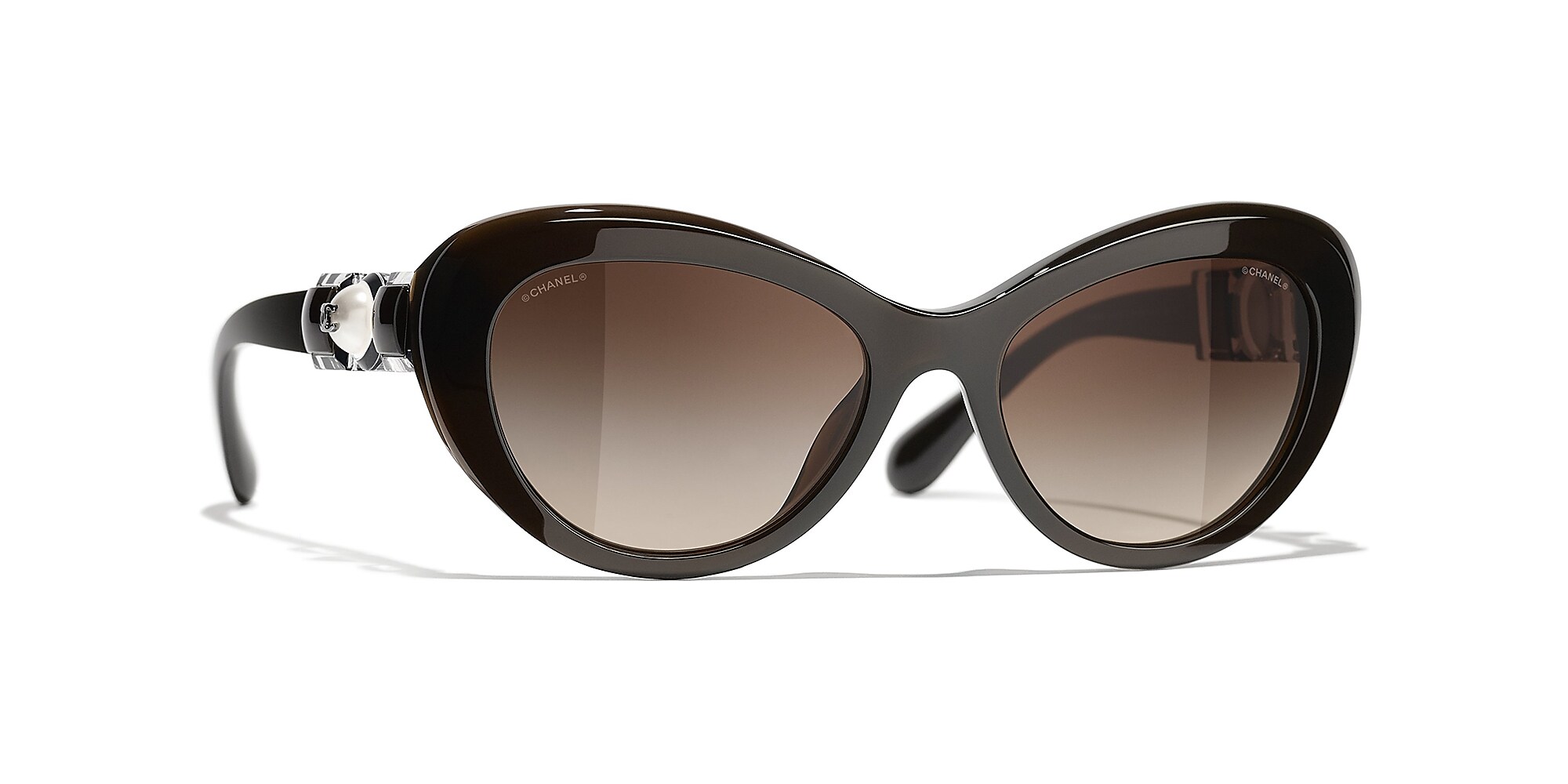Chanel Cat Eye Sunglasses CH5443H Brown / Brown / Gradient image 1