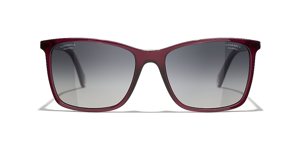 Chanel Square Sunglasses Alternate Fit CH5447A 55 Gray & Red Polarised  Sunglasses