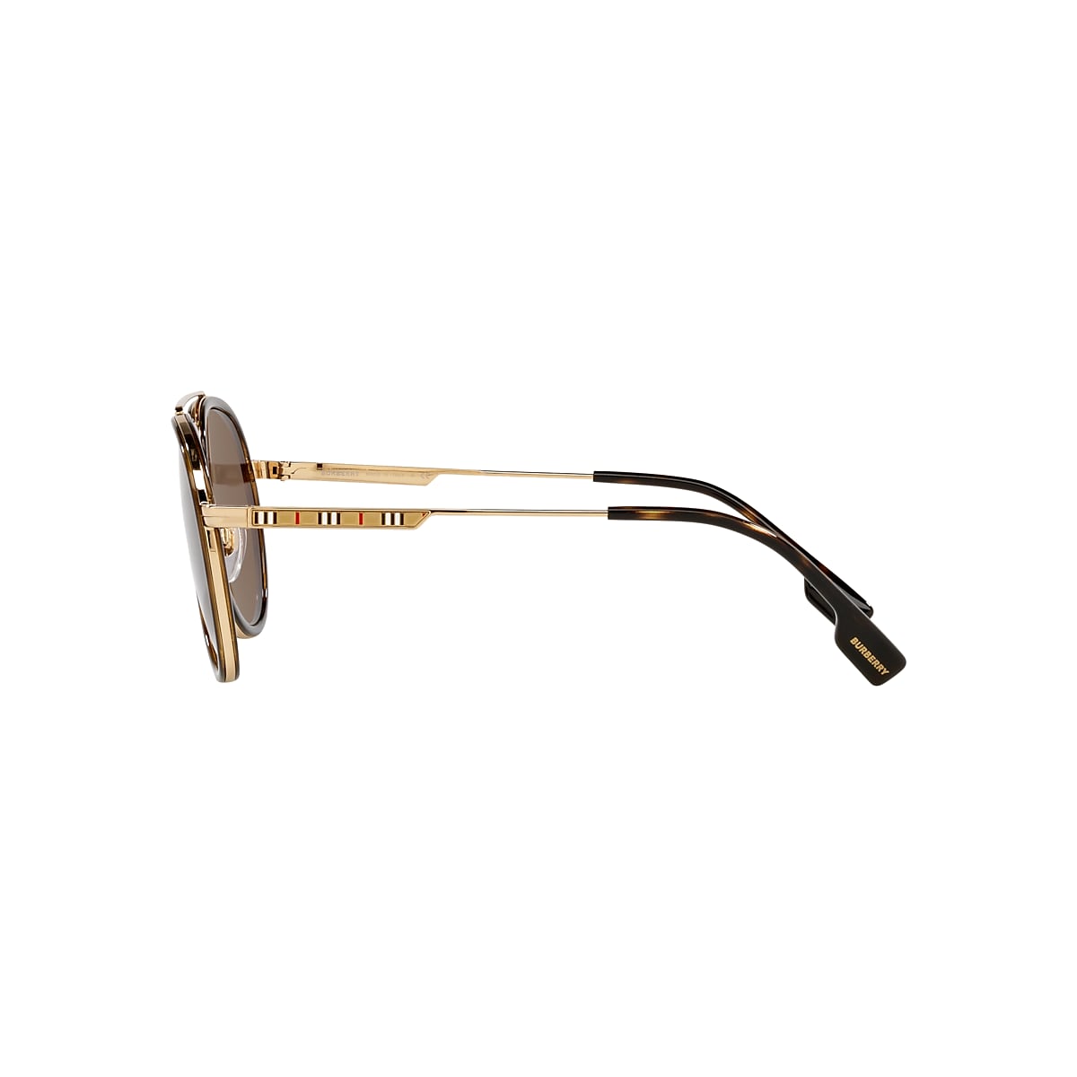 BURBERRY BE3125 Oliver Gold - Men Luxury Sunglasses, Dark Brown Lens