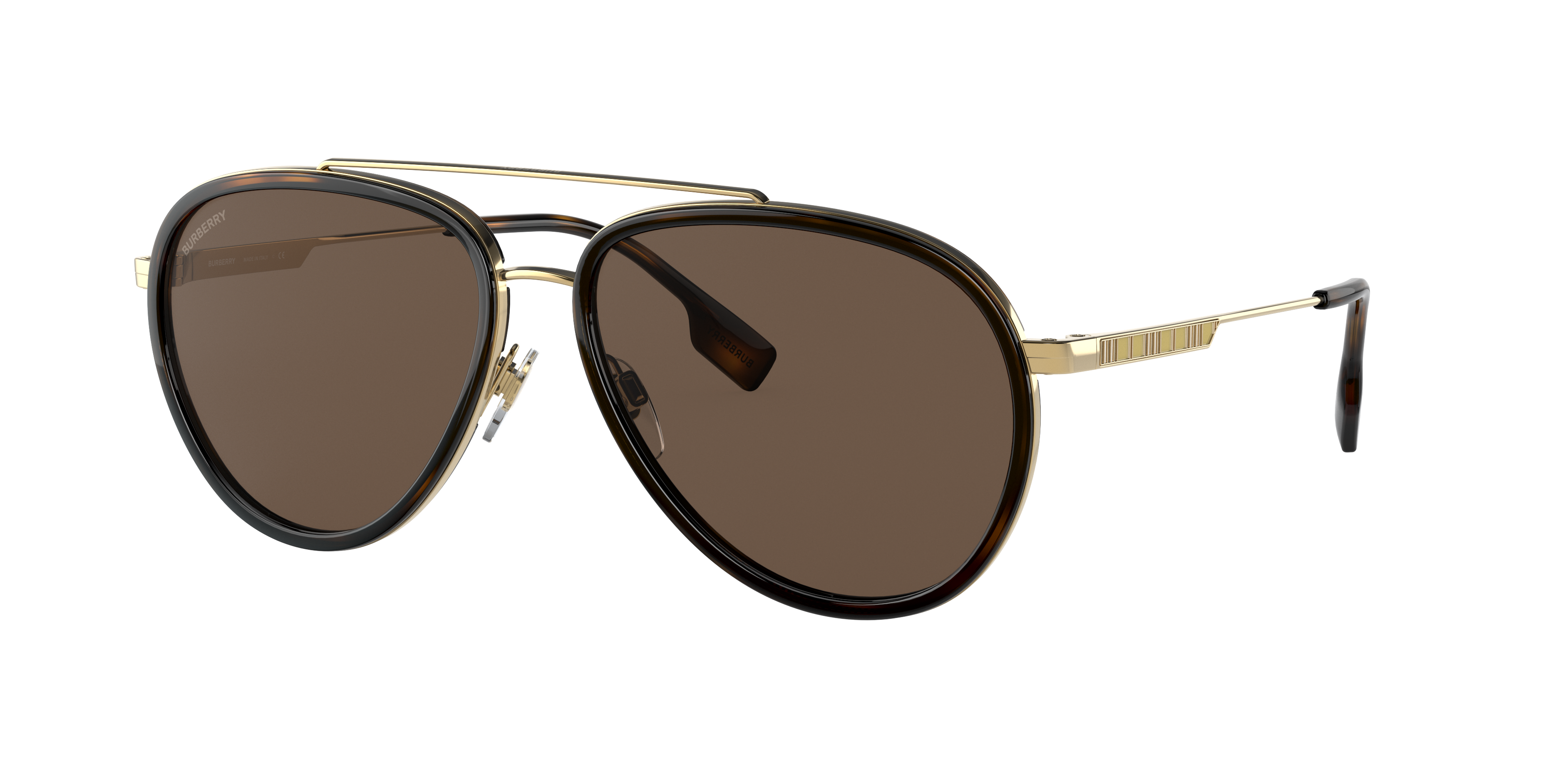 Shop Burberry Man Sunglass Be3125 Oliver In Dark Brown