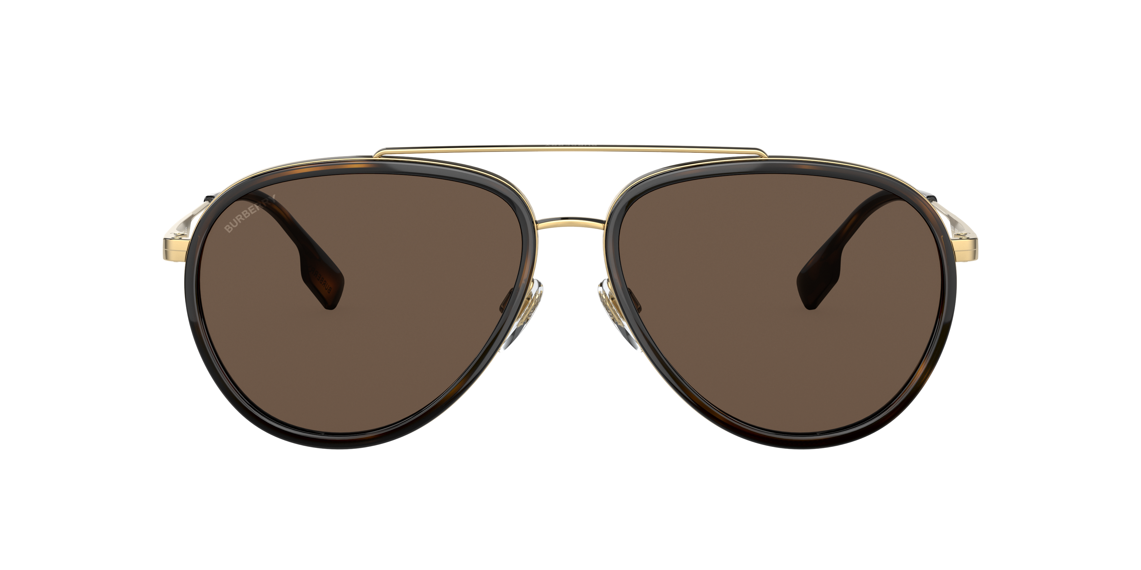 Shop Burberry Man Sunglass Be3125 Oliver In Dark Brown