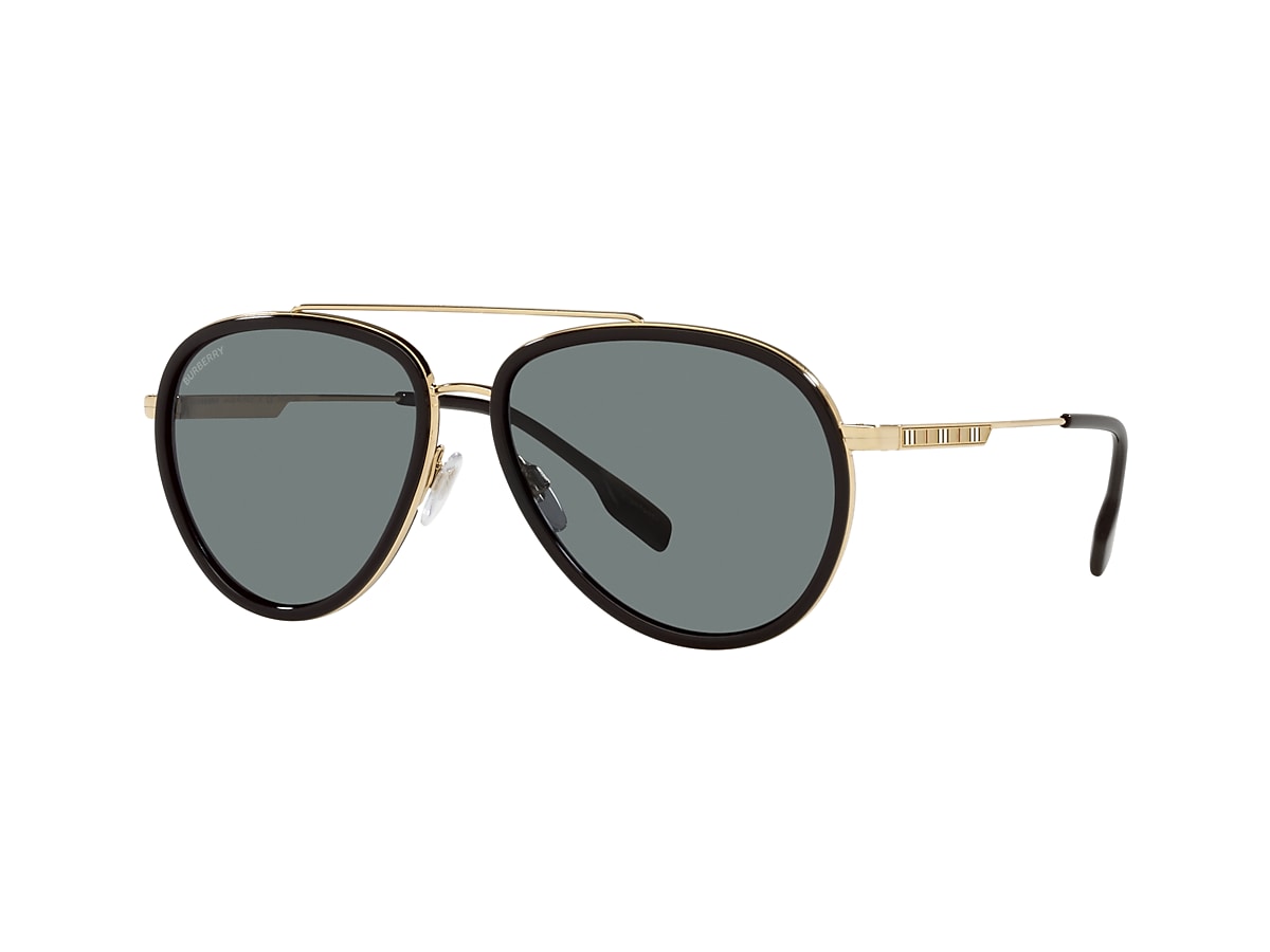 Burberry BE3125 Oliver 59 Polar Dark Grey & Gold Polarized Sunglasses |  Sunglass Hut USA
