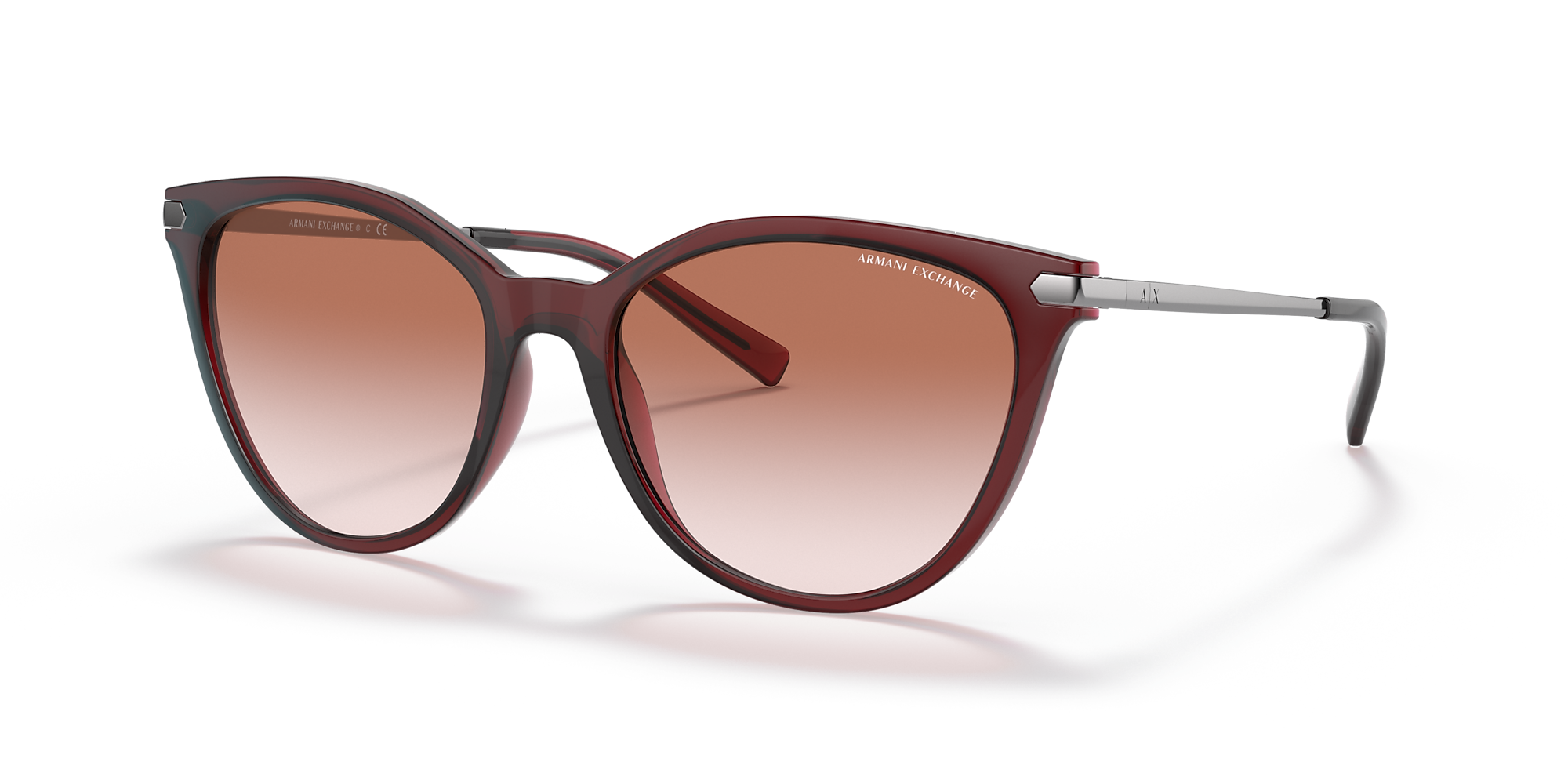 Armani Exchange AX4107SF 55 Gradient Pink & Burgundy Sunglasses ...