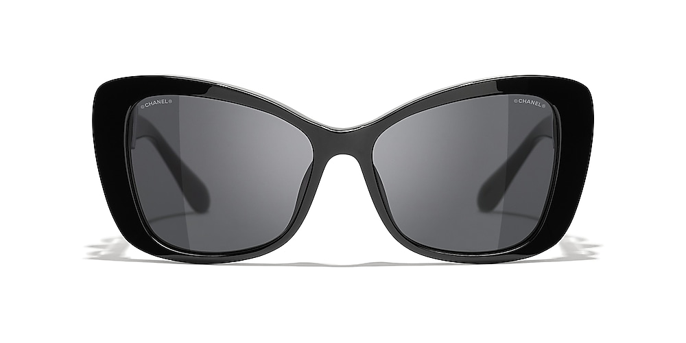 Chanel Butterfly Sunglasses Alternate Fit CH5445HA 55 Grey & Black  Sunglasses | Sunglass Hut Australia