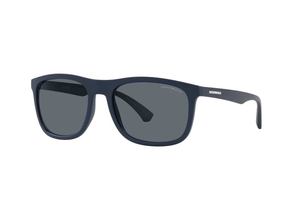Emporio Armani EA4158F 58 Dark Grey Ar Blue External & Matte Blue  Sunglasses | Sunglass Hut Australia