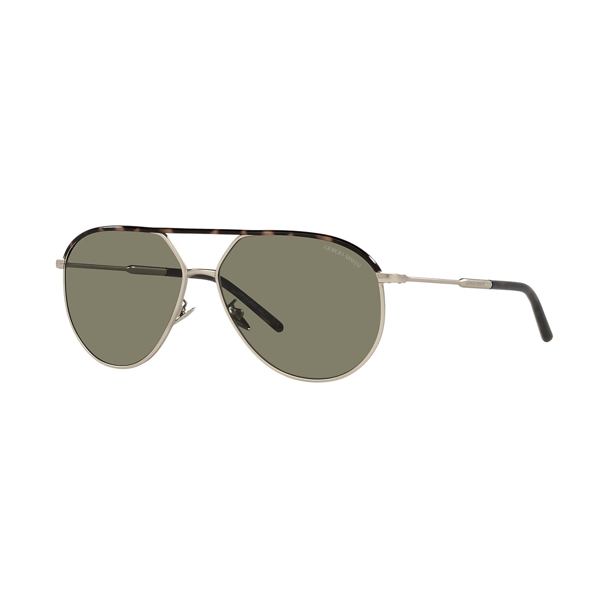 Giorgio Armani Pillow Mixed-media Aviator Sunglasses in Green