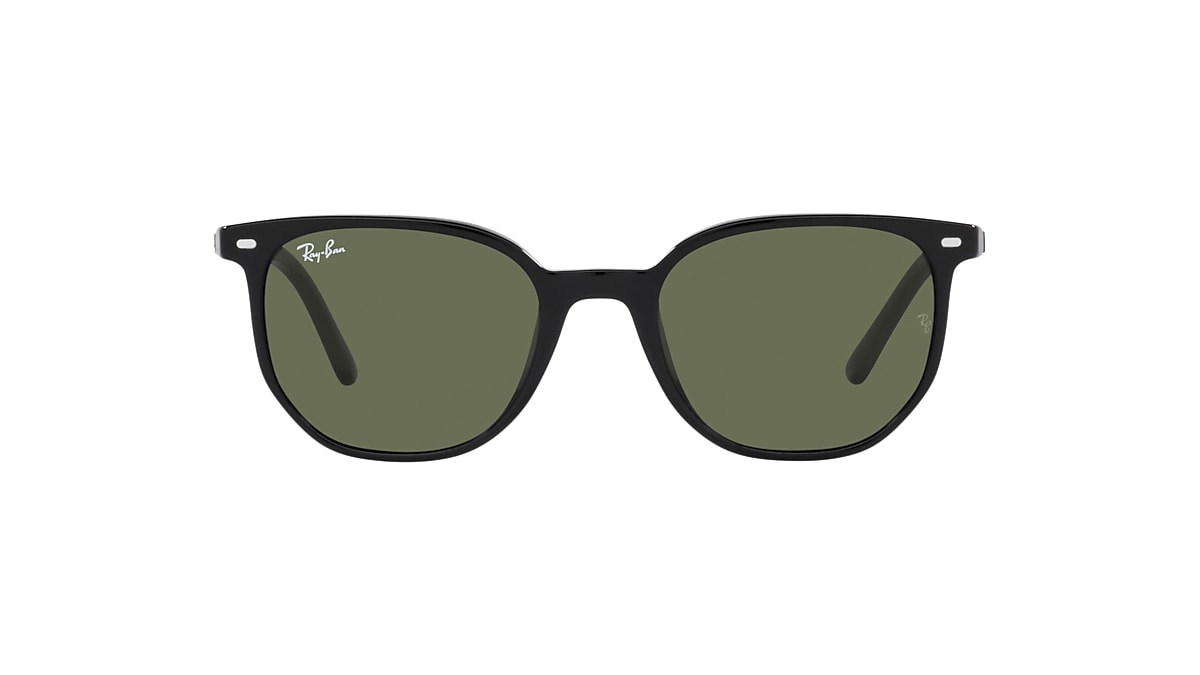 RAY-BAN RB2197 Elliot Black - Unisex Sunglasses, Green Lens