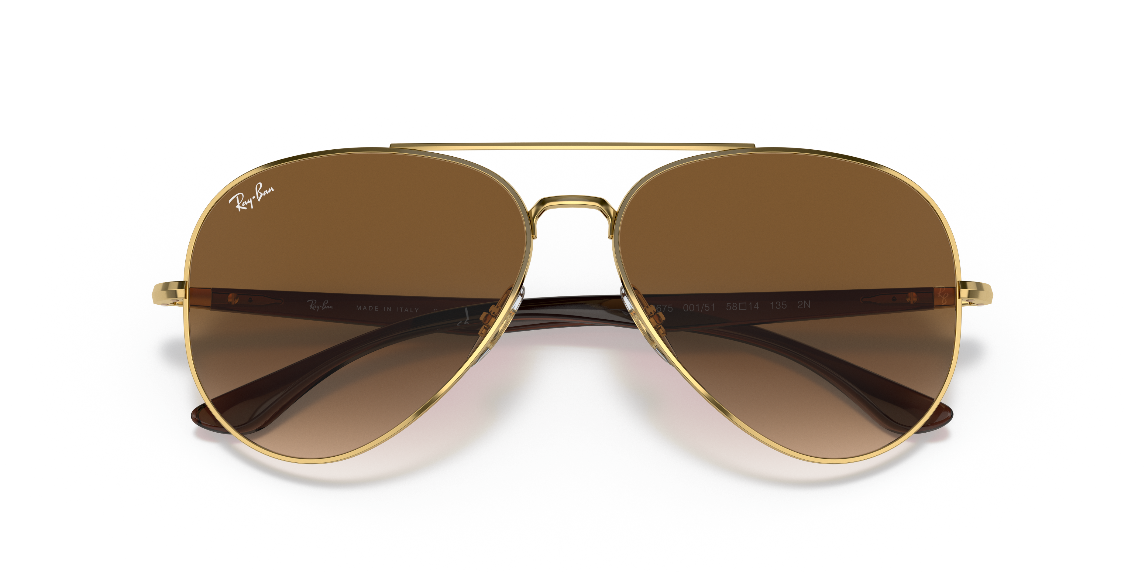 ray ban gold light brown gradient