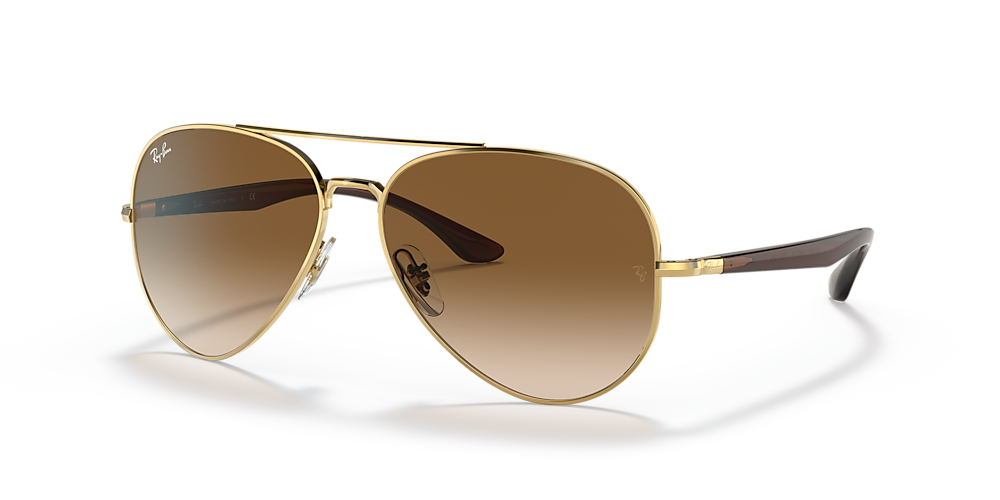 Duwen opwinding Mail Ray-Ban RB3675 58 Light Brown & Gold Sunglasses | Sunglass Hut USA