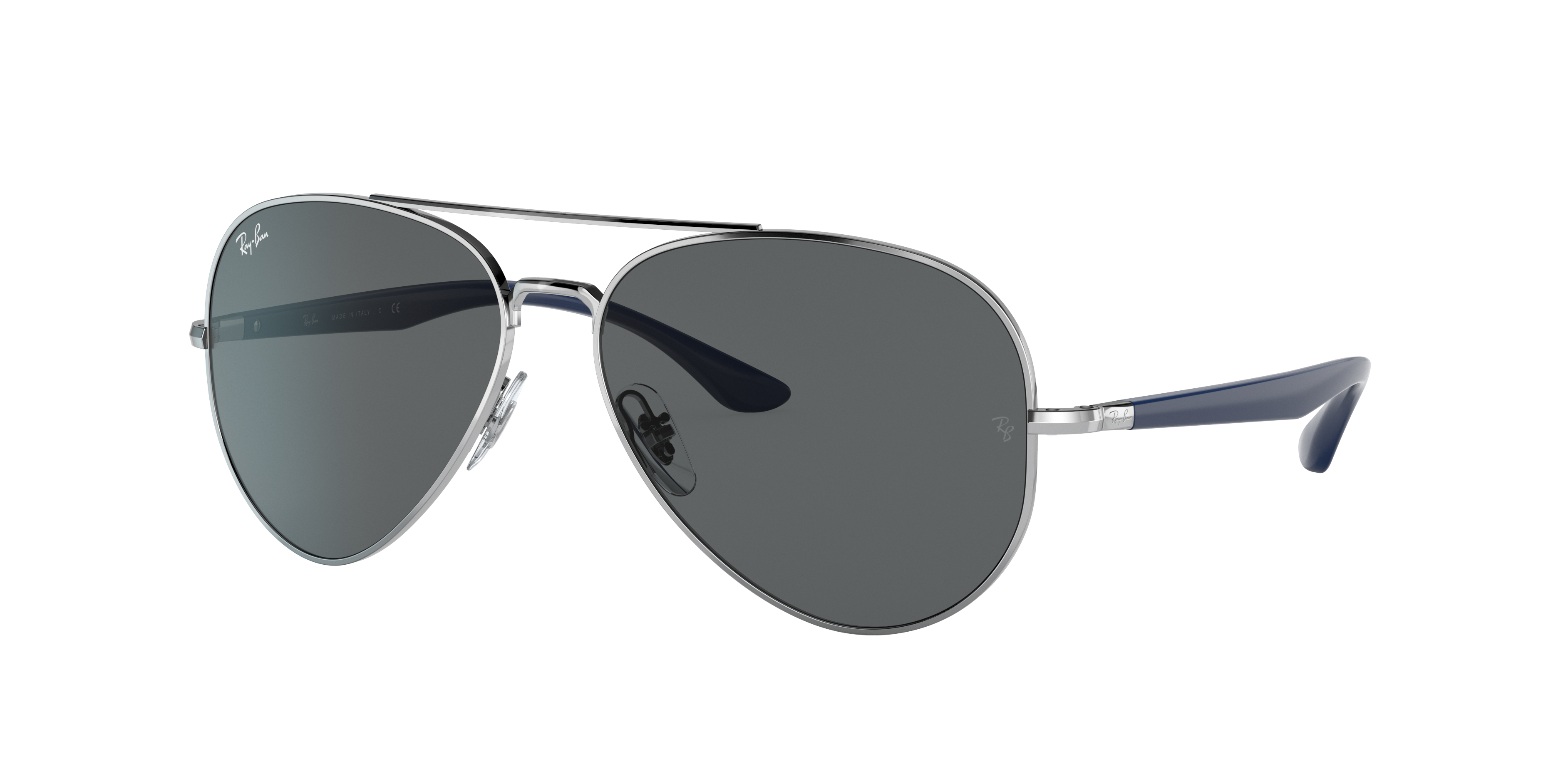 Ray-Ban Unisex RB3675 RB3675 - Frame color: Silber, Lens color: Dunkelgrau Metall