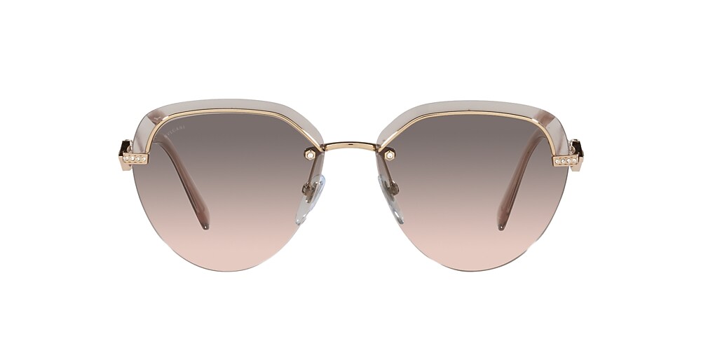 Bvlgari BV6154B 59 Pink Gradient Grey & Pink Gold Sunglasses 