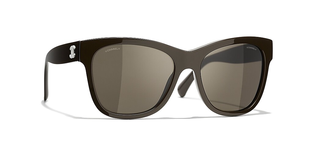 Chanel Square Sunglasses CH5380 56 Brown & Brown Sunglasses | Sunglass ...