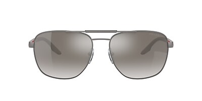 Prada Linea Rossa PS 53XS 60 Gradient Grey Mirror Silver Matte