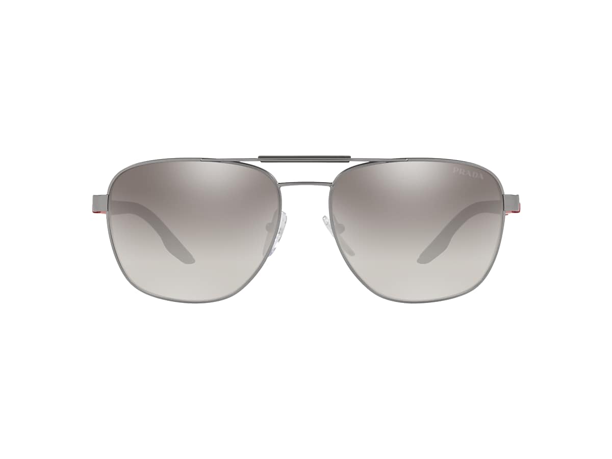 Prada Linea Rossa PS 53XS 60 Gradient Grey Mirror Silver Matte