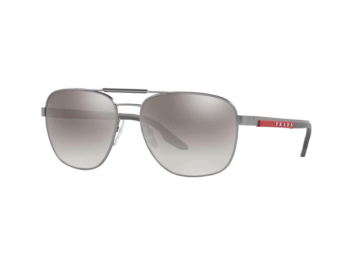 Prada Linea Rossa PS 53XS 60 Gradient Grey Mirror Silver & Matte 