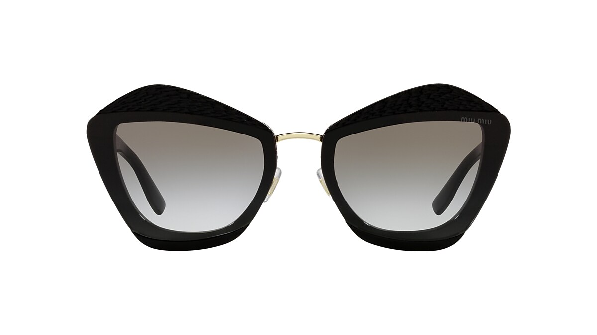 MIU MIU MU 01XS Black - Women Luxury Sunglasses, Grey Gradient Lens