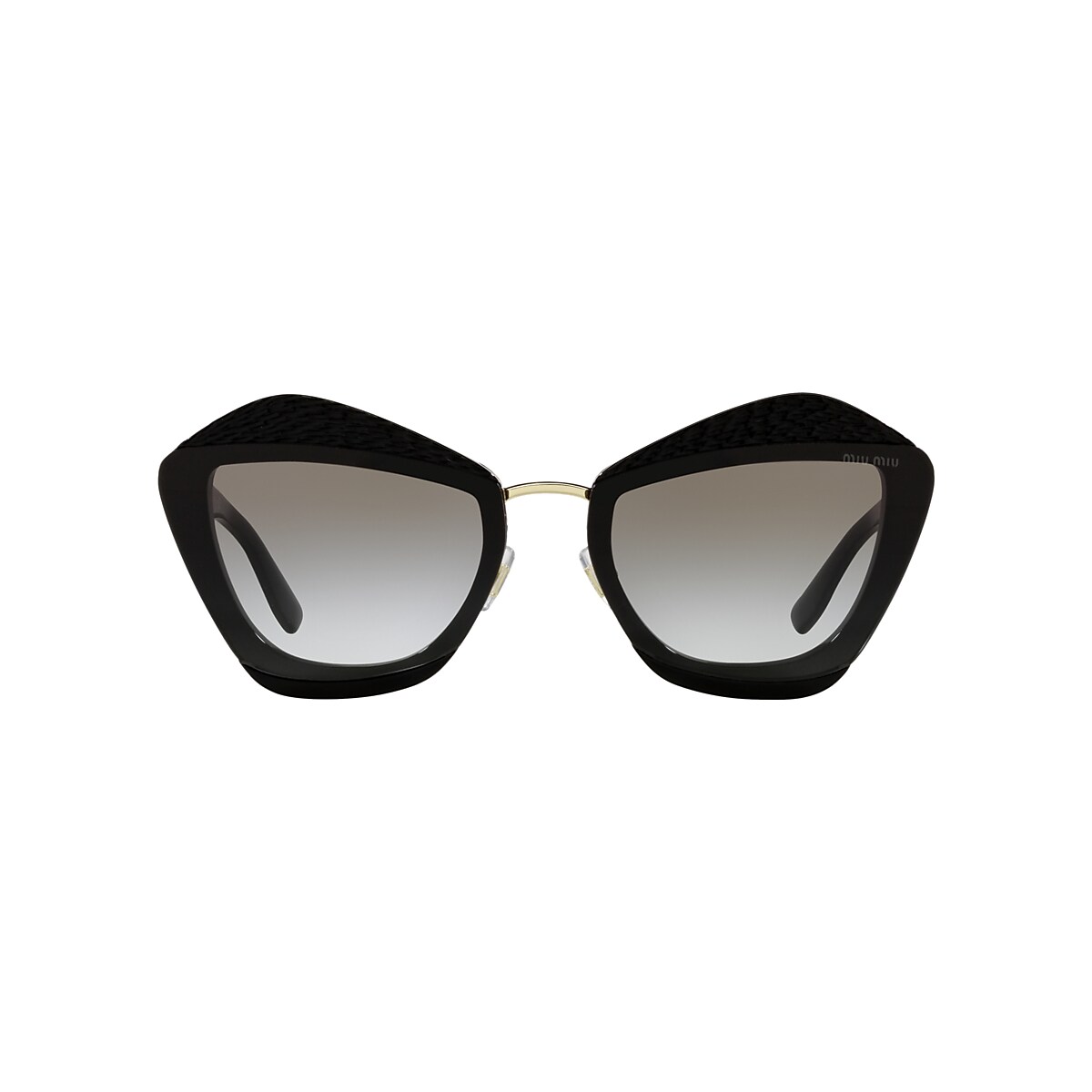 MIU MIU MU 01XS Black - Women Luxury Sunglasses, Grey Gradient Lens