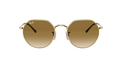 Ray-Ban RB3565 Jack 53 Brown & Gold Sunglasses | Sunglass Hut Canada