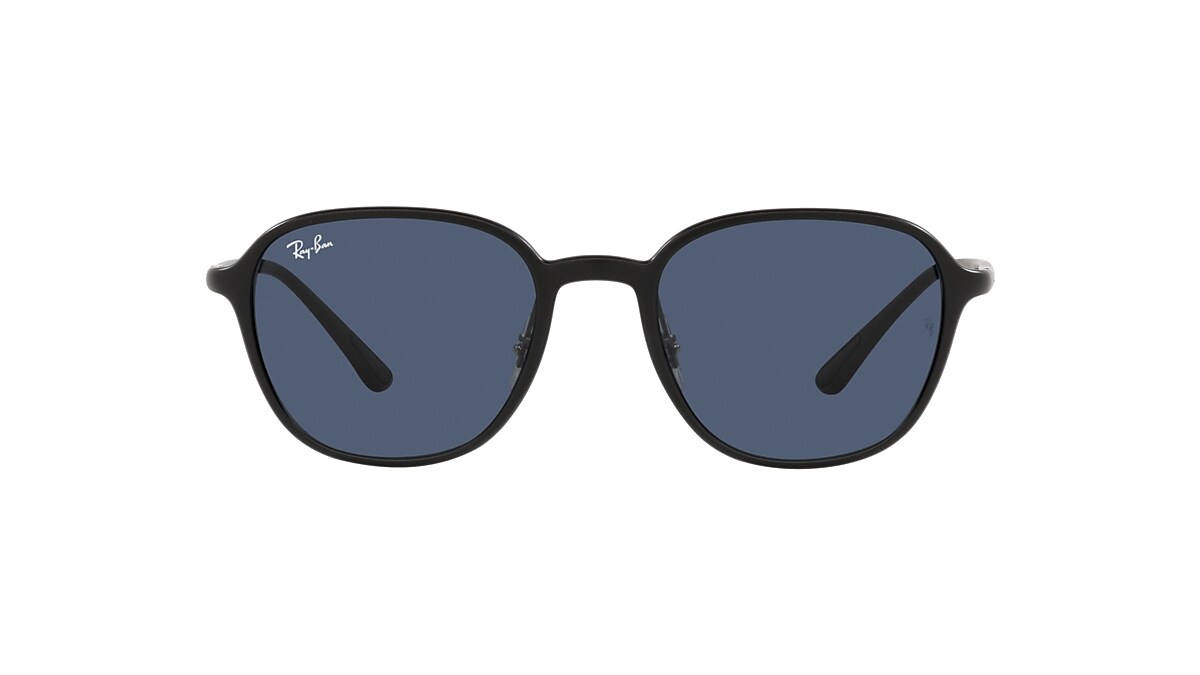 RAY-BAN RB4341 Black - Unisex Sunglasses, Dark Blue Lens