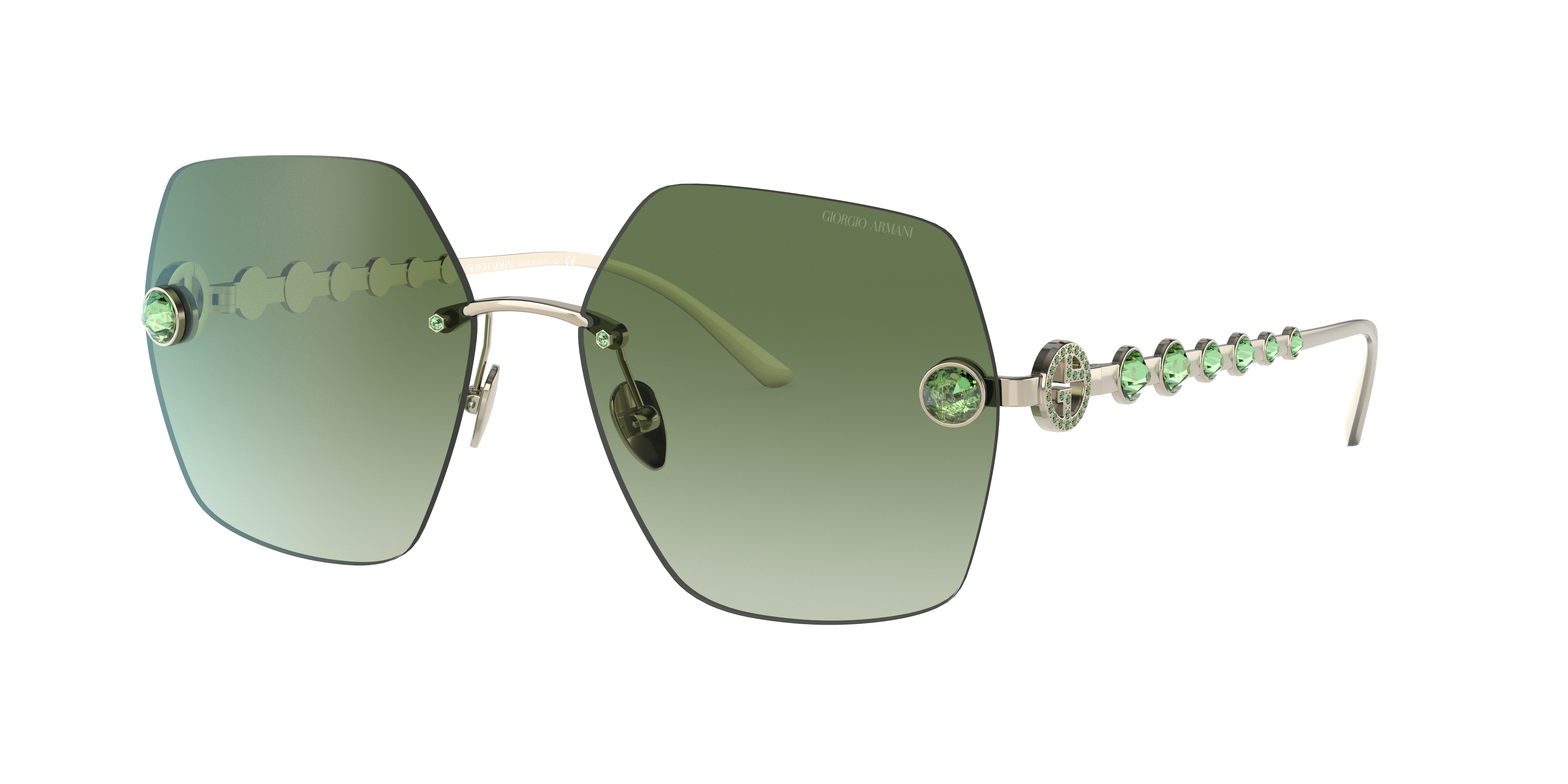 Giorgio Armani Woman Sunglass Ar6123b In Gradient Green