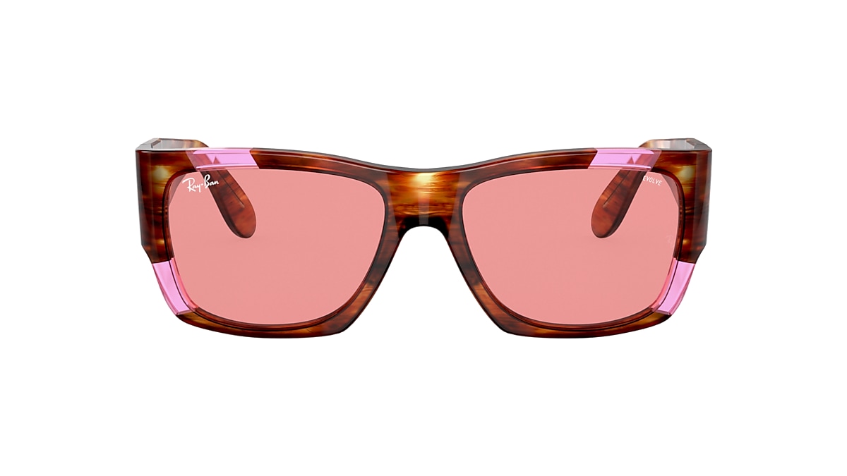 Ray-Ban RB2187 Nomad Pink Fluo 54 Pink Photochromic & Striped