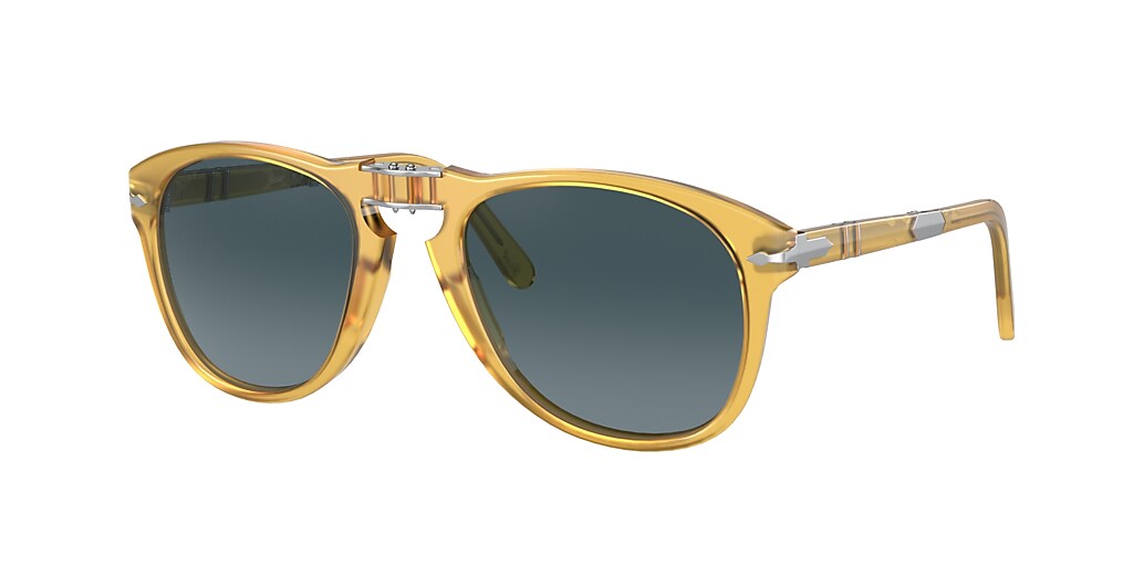 Persol PO0714SM 714SM - Steve McQueen 54 Polarized Blue & Opal Yellow ...