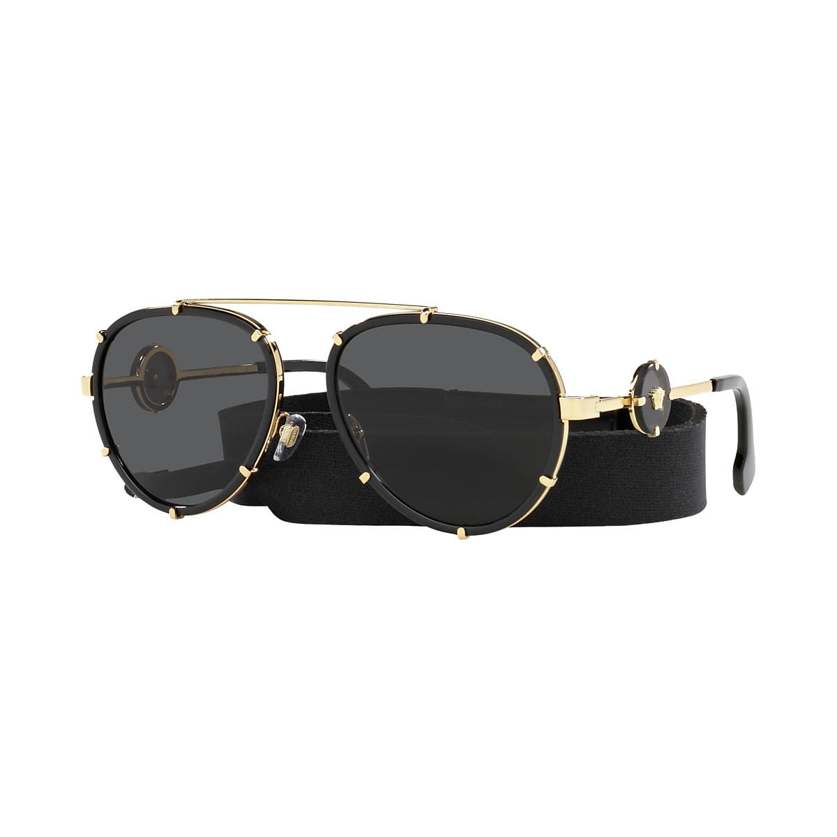 Versace VE2232 61 Dark Grey & Black Sunglasses | Sunglass Hut USA