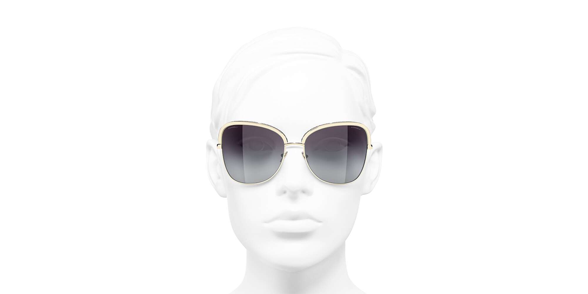 Chanel Square Sunglasses CH4270 58 Grey \u0026 Gold Sunglasses | Sunglass Hut  United Kingdom