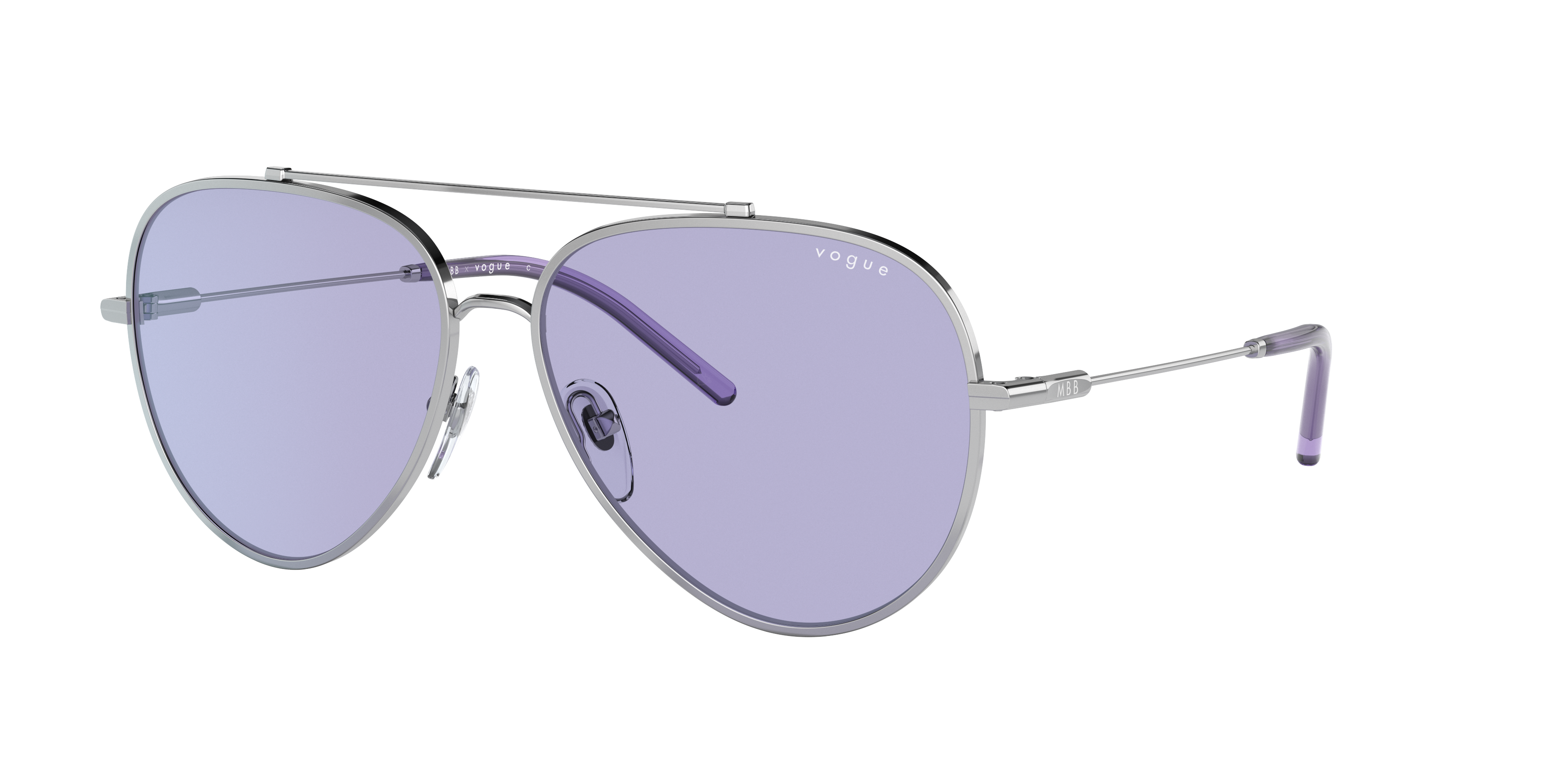 Vogue Eyewear Frau VO4212S - Frame color: Silber, Lens color: Lila female Metall