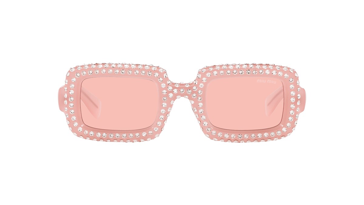 MIU MIU MU 09XS Pink Opal - Woman Luxury Sunglasses, Light Pink Lens