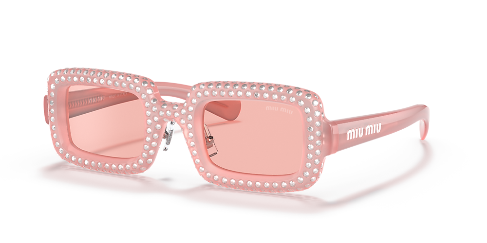 Miu Miu MU 09XS 47 Light Pink & Pink Opal Sunglasses | Sunglass 