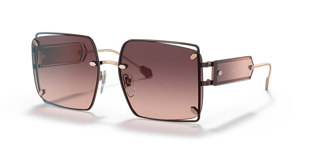 Bvlgari BV6171 59 Pink Gradient & Pink Gold/Oxblood Sunglasses