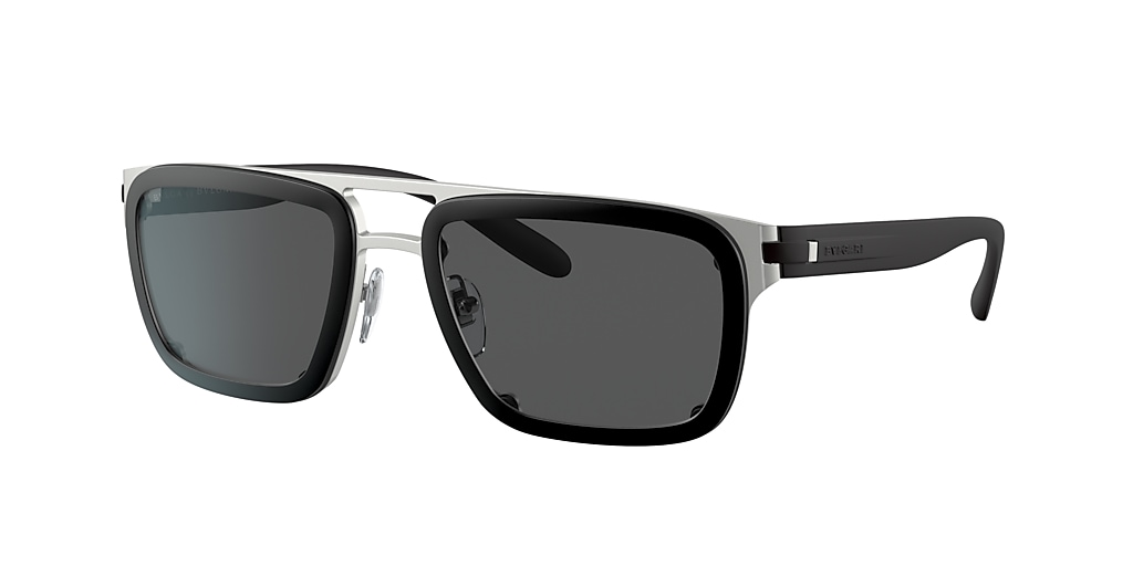 Bvlgari BV5057 60 Dark Grey & Aluminium/Matte Black Sunglasses ...