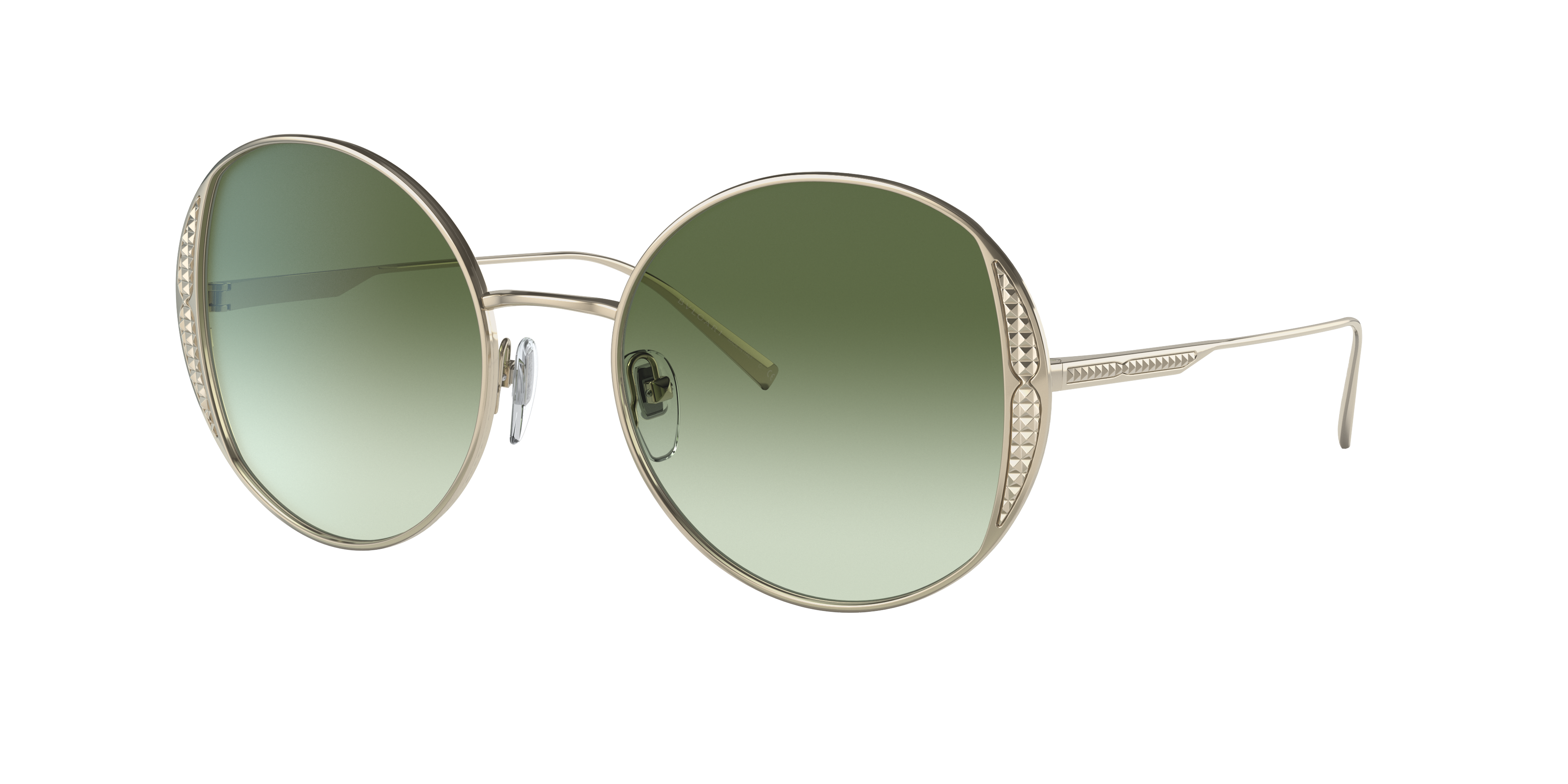 Bvlgari BV6169 53 Green Gradient & Pale Gold Sunglasses | Sunglass