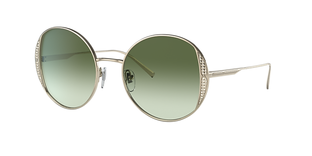 Bvlgari BV6169 53 Green Gradient & Pale Gold Sunglasses